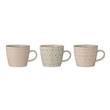 Bloomingville Tassen Cécile 3er Set, Rose-Farben/Grau, Rose-Farben/Grau im Sale
